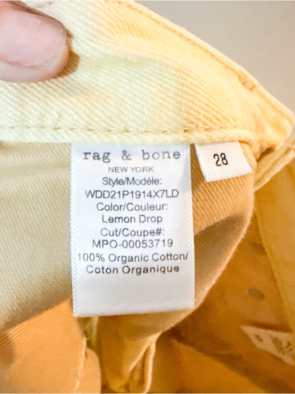 Rag & Bone Maya High-Rise Shorty Shorts Relaxed Fit Butter Yellow Size 28 - Picture 6 of 8
